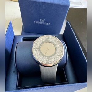 Swarovski Crystalline Silver Dial Stainless Steel Quartz Ladies Watch